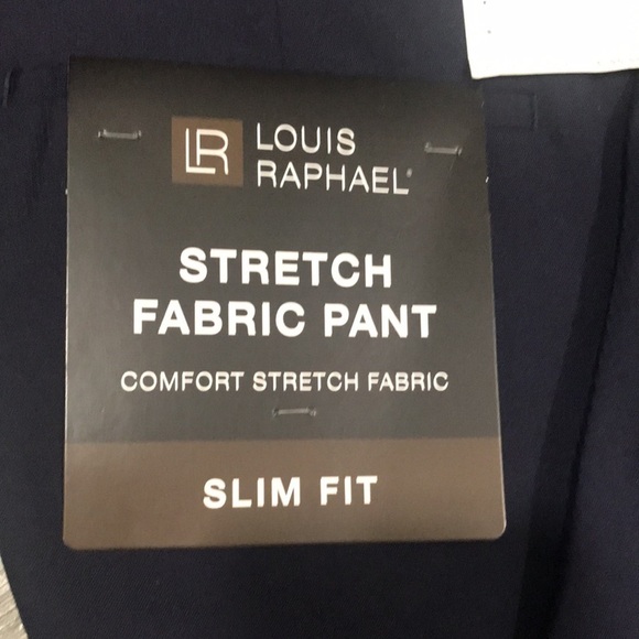 Louis Raphael NWT Navy Blue Comfort Stretch Slim Fit Flat Front Dress Slacks - Picture 2 of 9